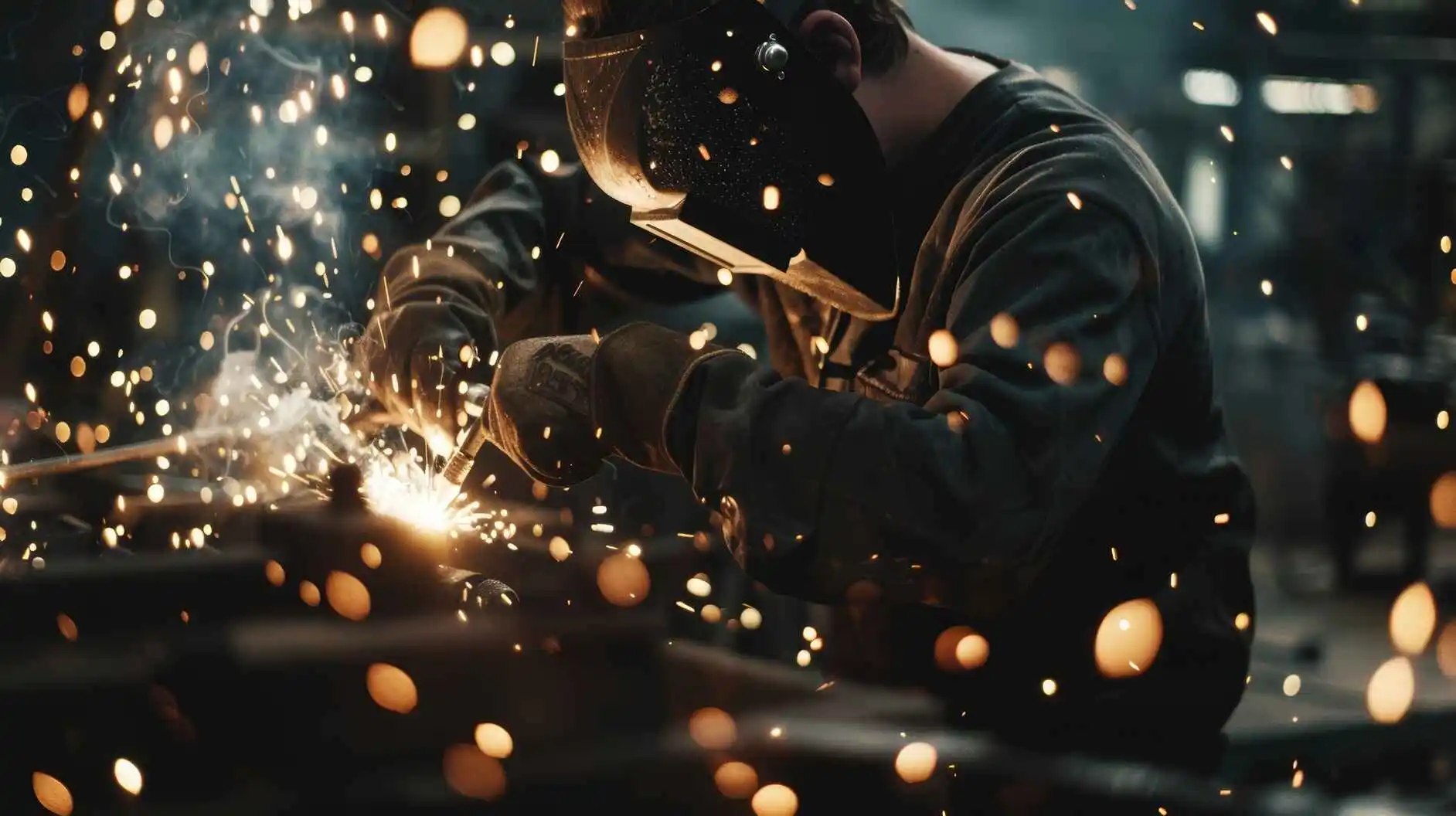 man welding